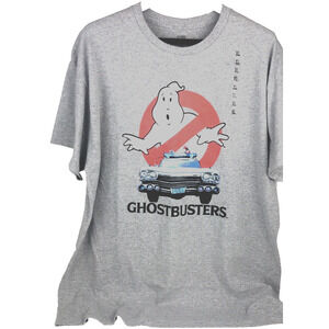 Ghostbusters Men's T Shirt XL Ghost Vehicle ECTO-1 New York Grey Red NEW